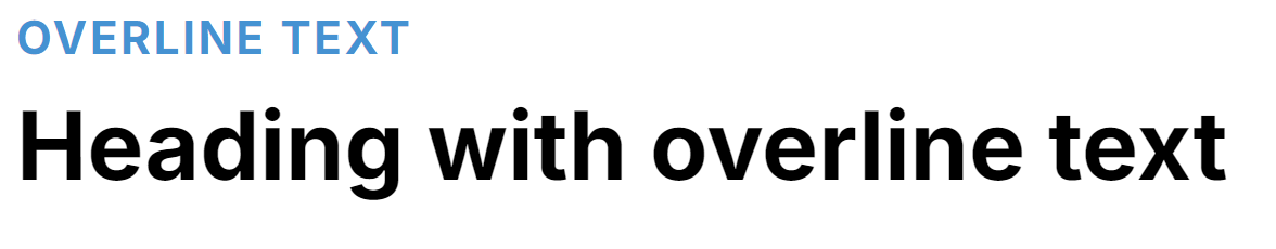 Heading with overline text